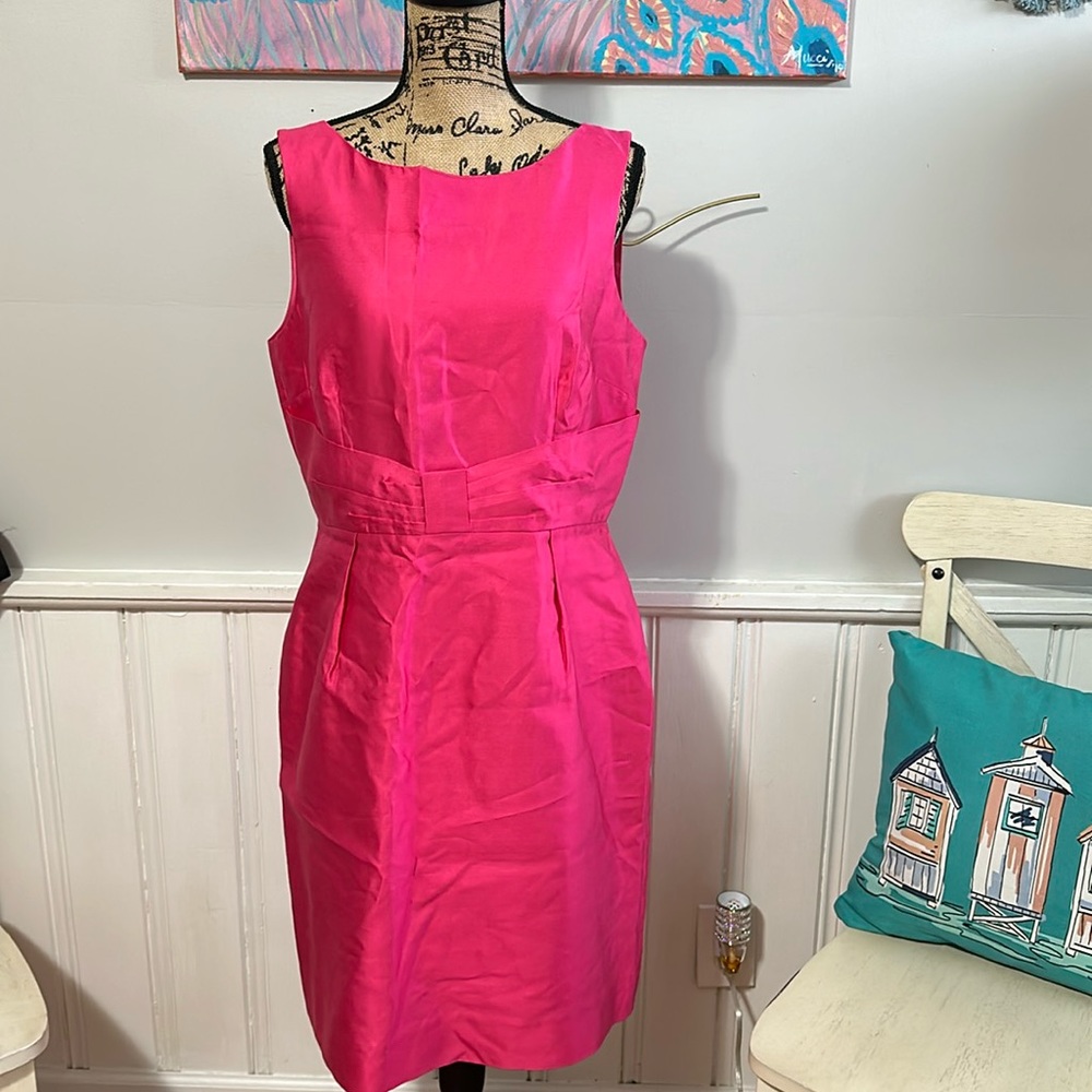 Kate Spade Pink Sheath Midi Dress Square Neck Sleeveless
